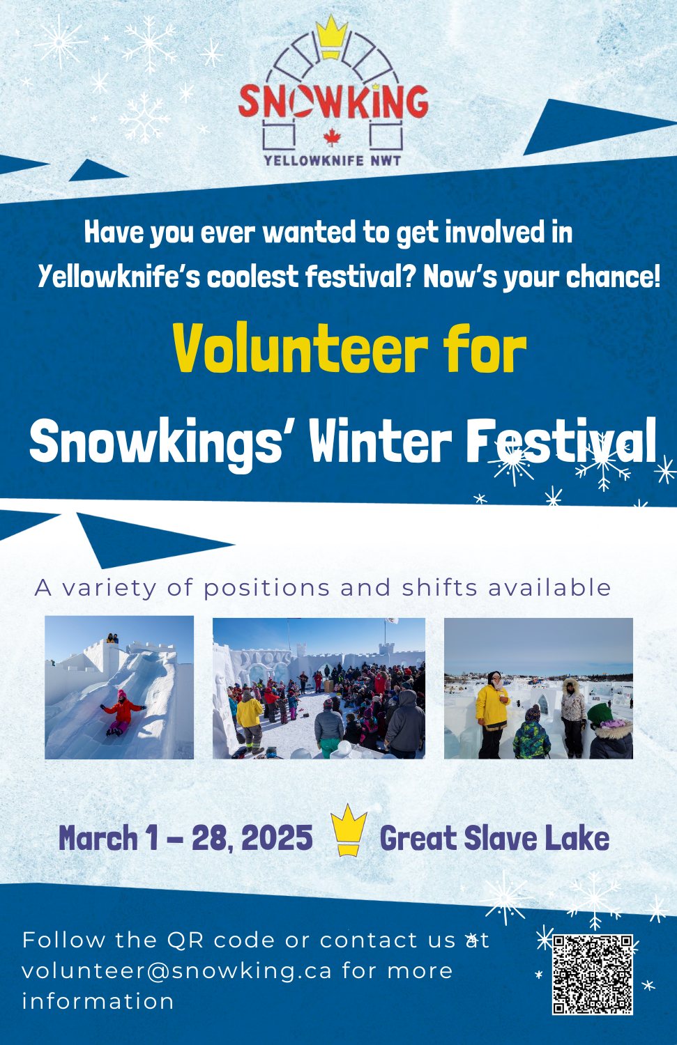 Volunteer at the Snowkings' Winter Festival on Yellowknife Bay